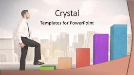  Presentation with climbing chart - Beautiful presentation featuring up on colourful chart pillars backdrop and a sky blue colored foreground