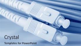 Presentation with optic fibre - PPT theme with up on fiber optic cable background and a light blue colored foreground