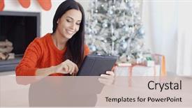  Presentation with social media - Audience pleasing presentation design consisting of up on her social media backdrop and a  colored foreground