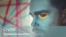  Presentation with alien - Cool new PPT theme with up on his face stage backdrop and a seafoam green colored foreground