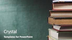  Presentation with tan book stack stacks of books - Slides having up on stack of book background and a gray colored foreground