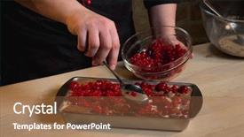  Presentation with cooking - Beautiful presentation theme featuring up on the table steps backdrop and a tawny brown colored foreground