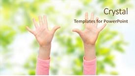  Presentation with parts - PPT layouts consisting of up over green natural background background and a cream colored foreground
