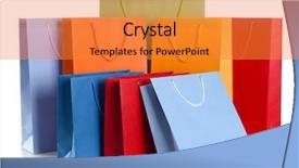  Presentation with paper bag vs plastic bags - Slide set featuring up packet - paper shopping bags close up background and a gold colored foreground