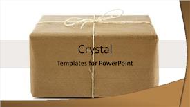  Presentation with bound - Slide set featuring up packet - parcel bound up with string background and a coral colored foreground