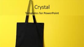  Presentation with textile - Slide set enhanced with up packet - textile bag on yellow background background and a yellow colored foreground