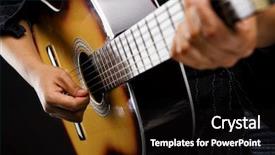  Presentation with classic - Slide set with up people playing classic guitar background and a  colored foreground