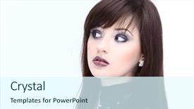  Presentation with beautiful skin - Slide deck featuring up perfect skin on whit background and a  colored foreground