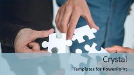  Presentation with puzzle pieces - Theme featuring up pieces of the puzzle background and a light blue colored foreground