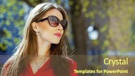  Presentation with close up of young girls - Presentation design featuring up portrait of a beautiful background and a  colored foreground