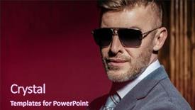  Presentation with mens fashion portrait - PPT theme having up portrait of a brutal background and a wine colored foreground