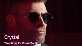  Presentation with mens fashion portrait - Slide deck consisting of up portrait of a brutal background and a  colored foreground