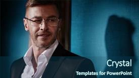  Presentation with mens fashion portrait - PPT layouts featuring up portrait of a brutal background and a ocean colored foreground