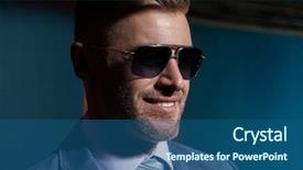 Presentation with mens fashion portrait - Cool new slides with up portrait of a brutal backdrop and a  colored foreground