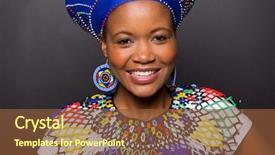 Presentation with african culture - PPT layouts with up portrait of african zulu background and a tawny brown colored foreground