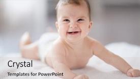  Presentation with kid bedroom - Presentation with up portrait of cute baby background and a soft green colored foreground