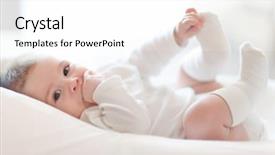  Presentation with kid bedroom - Amazing slide deck having up portrait of cute baby backdrop and a white colored foreground
