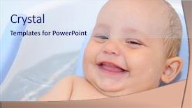  Presentation with baby bath - PPT theme with up portrait of smiling baby background and a  colored foreground