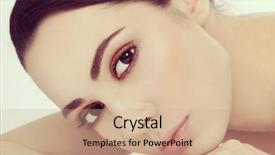  Presentation with old style vintage postcard - Slide deck featuring up portrait of young beautiful background and a coral colored foreground