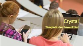  Presentation with lecture hall - Slide set featuring up rear view of two background and a tawny brown colored foreground