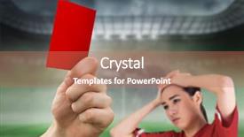  Presentation with football stadium - PPT theme enhanced with  background and a  colored foreground