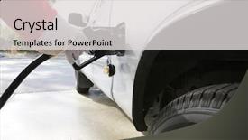  Presentation with gas station - Audience pleasing slides consisting of up santa refuels his truck backdrop and a light gray colored foreground