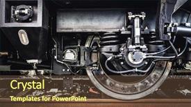  Presentation with wheel - Amazing presentation theme having up shot of a train backdrop and a tawny brown colored foreground