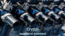  Presentation with car engine - Beautiful theme featuring up shot of car engine backdrop and a navy blue colored foreground