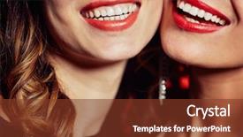  Presentation with shot - Beautiful presentation theme featuring up shot of female dazzling backdrop and a tawny brown colored foreground