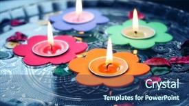  Presentation with close up shot - Audience pleasing theme consisting of up shot of floating candles backdrop and a  colored foreground