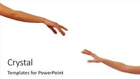  Presentation with hands reaching up - Presentation theme consisting of up shot of hands reaching background and a white colored foreground