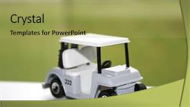  Presentation with golf - Presentation having up shot of miniature golf background and a yellow colored foreground