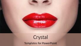  Presentation with lips - Cool new slide set with up shot of woman lips backdrop and a coral colored foreground