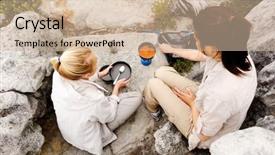  Presentation with friendly - PPT layouts consisting of up some food while camping background and a soft green colored foreground