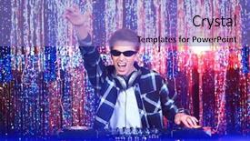  Presentation with disco - Slide deck enhanced with kitesurfer riding his board in portland harbour dorset background and a light blue colored foreground