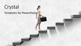  Presentation with walking young wild jaguar - Amazing presentation having up stairs - young businesswoman walking up backdrop and a white colored foreground