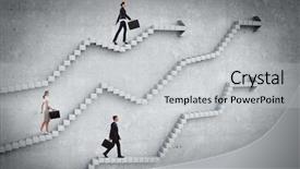  Presentation with career - Beautiful PPT theme featuring up the career ladder backdrop and a light gray colored foreground