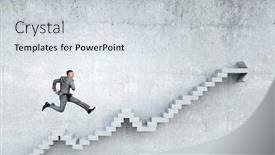  Presentation with career - Colorful presentation design enhanced with up the career ladder backdrop and a sky blue colored foreground