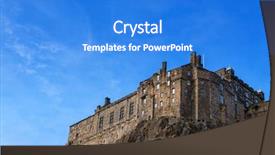  Presentation with hill - Audience pleasing slide deck consisting of up the hill at edinburgh backdrop and a cobalt blue colored foreground