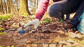  Presentation with plastic bag - Slide set consisting of up the old glass bottle background and a coral colored foreground
