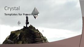  Presentation with success - PPT theme having up-to-financial-success-mixed background and a light gray colored foreground