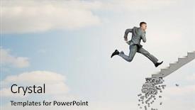  Presentation with challenges - Theme featuring up to top overcoming challenges background and a light gray colored foreground