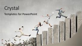  Presentation with challenges - Beautiful PPT theme featuring up to top overcoming challenges backdrop and a  colored foreground