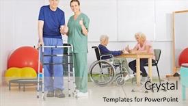  Presentation with geriatric - Amazing PPT layouts having up together in a nursing backdrop and a soft green colored foreground