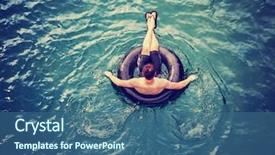  Presentation with vintage baseball - Presentation theme with up tube with a baseball background and a ocean colored foreground