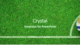 Presentation with uruguay - Slide set enhanced with up view of astro turf background and a forest green colored foreground