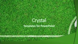  Presentation with astro turf football field - Presentation design with up view of astro turf background and a forest green colored foreground