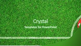  Presentation with switzerland - Audience pleasing PPT theme consisting of up view of astro turf backdrop and a forest green colored foreground