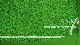  Presentation with football - Theme having up view of astro turf background and a forest green colored foreground
