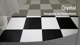  Presentation with close up view of the compass on old paper - Audience pleasing slide deck consisting of up view of chequered floor backdrop and a gray colored foreground